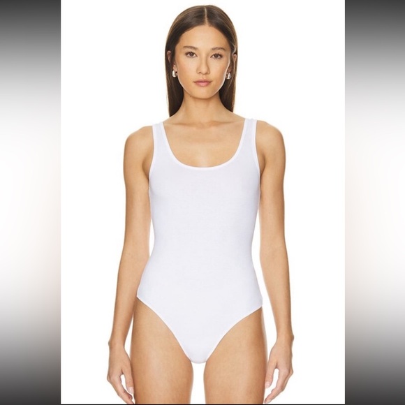 Commando Luxury Rib Tank Bodysuit in White - Picture 1 of 12